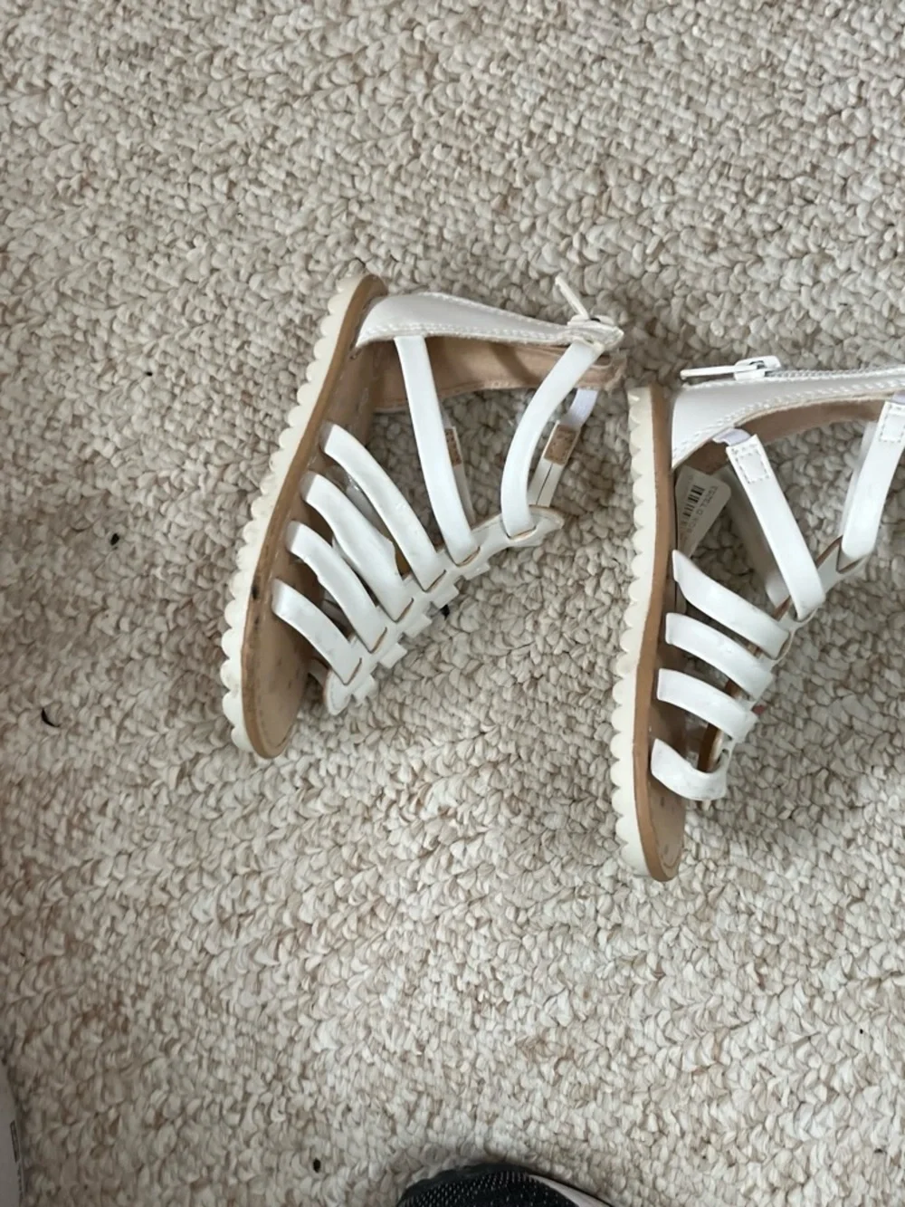 White Girls' Strappy Gladiator Sandals